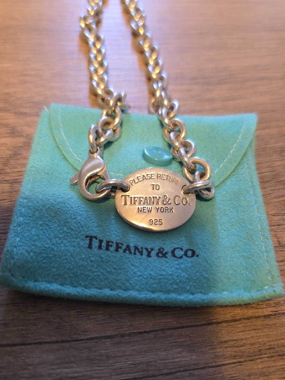 Tiffany & Co. Silver Link Choker with Oval Tag - Picture 4 of 4